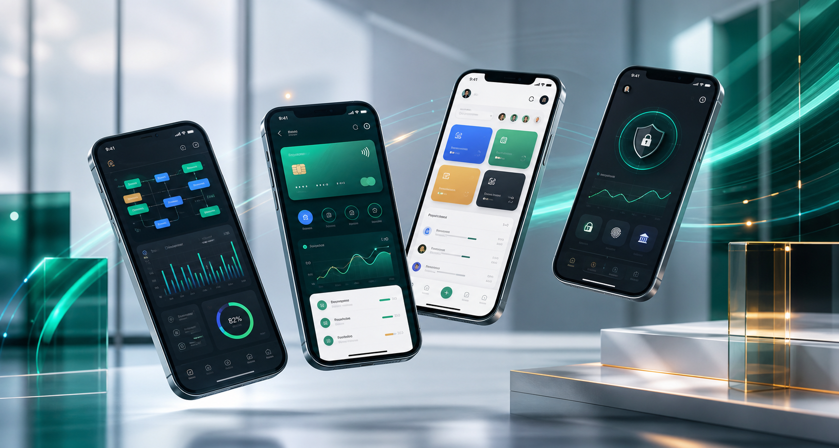 Premium collage of YM Digital Labs app mockups